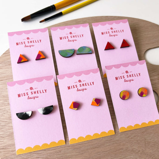 Hand-painted Stud Earrings