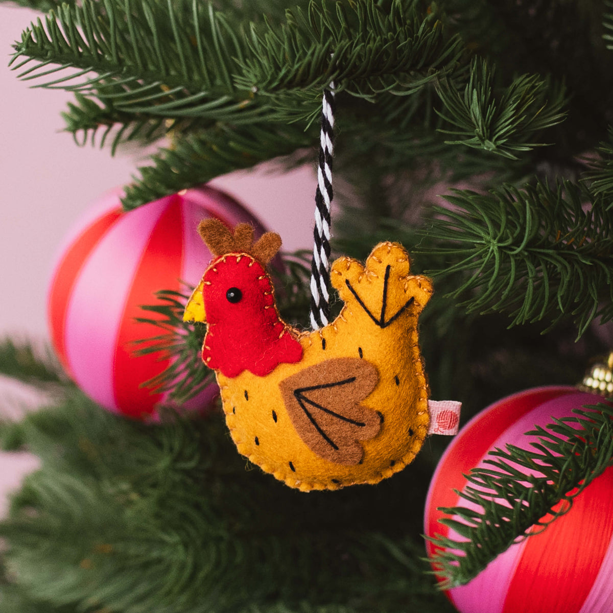 Handmade Felt Chicken Christmas Decoration