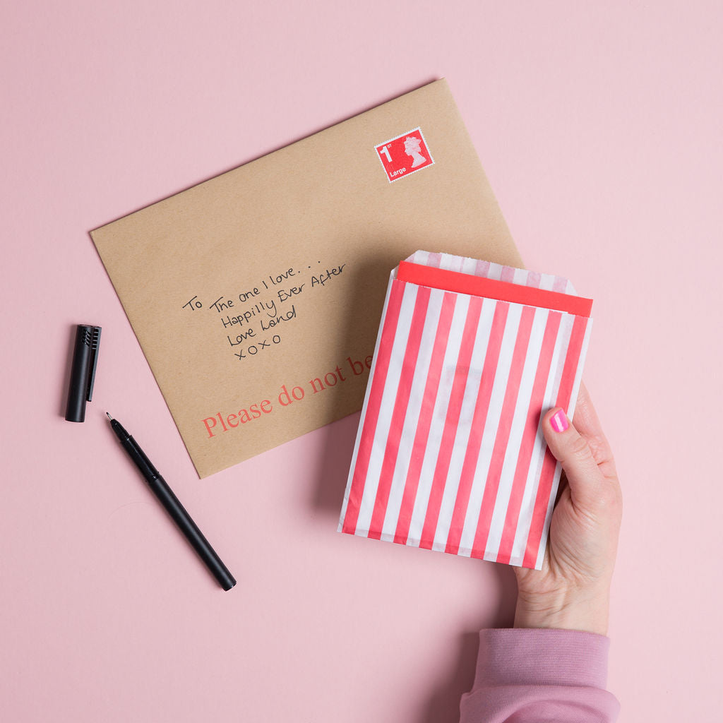 Photo of the packaging used on anniversary card range by Miss SHelly Designs - made in the UK.