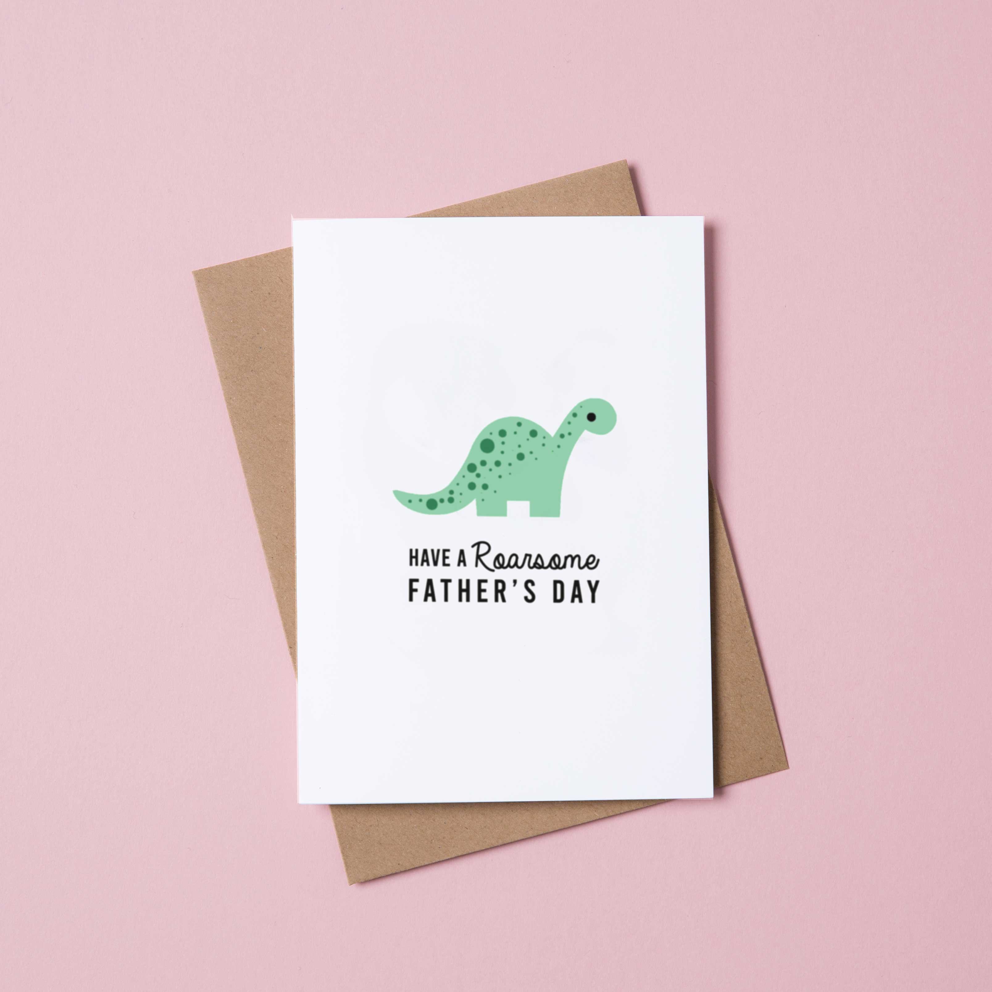 Dinosaur Father's Day Greeting Card - Made in the UK – Miss Shelly Designs