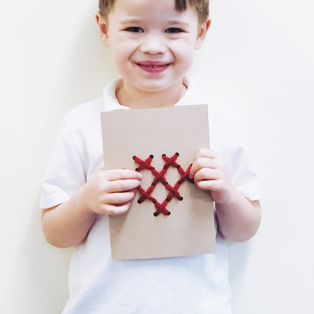 Cross Stitch Heart Card
