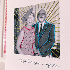 Anniversary Embroidered Photo Card