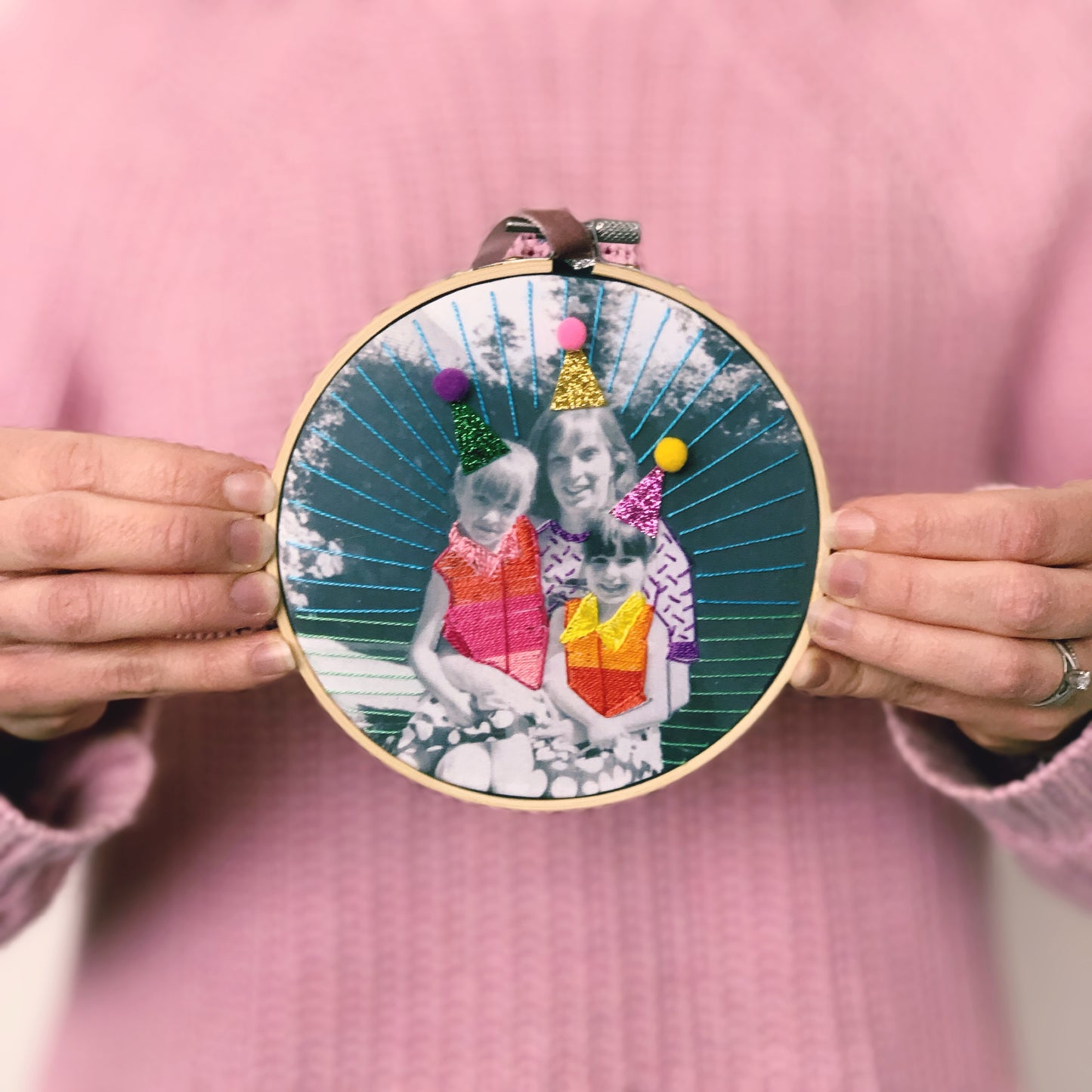 Favourite Photo Embroidered Hoop Gift