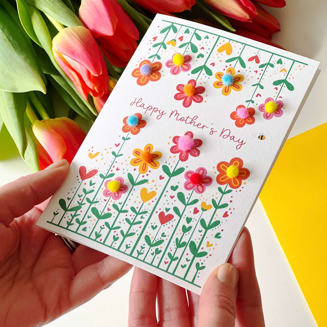Pom Pom Flowers Mother's Day Card