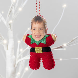 Personalised elf Christmas decoration