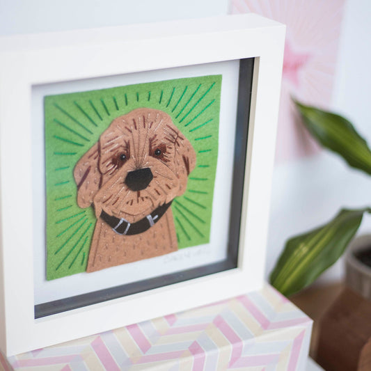 Cockerpoo Felt Dog Framed Portrait