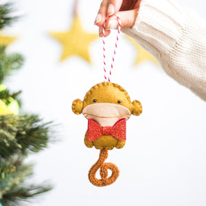 Personalised Monkey Christmas Decoration