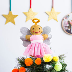 Pink Gingerbread Angel Tree Topper - Limited Edition