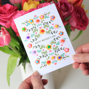 Pretty Flower Pom Pom Mother's Day Card