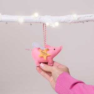 Pig Personalised Christmas Decoration