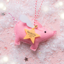 Load image into Gallery viewer, Pig Personalised Christmas Decoration