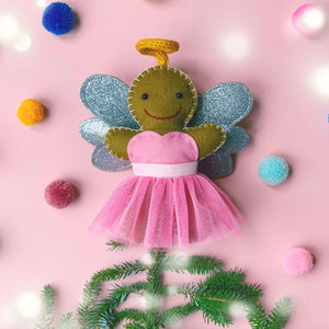 Pink Gingerbread Angel Tree Topper - Limited Edition