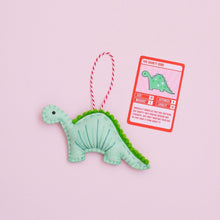 Load image into Gallery viewer, Hand Embroidered Dinosaur Decoration - Pink