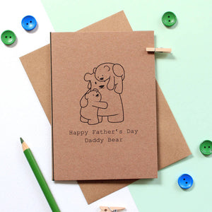Father's Day card with Daddy Bear and two cubs