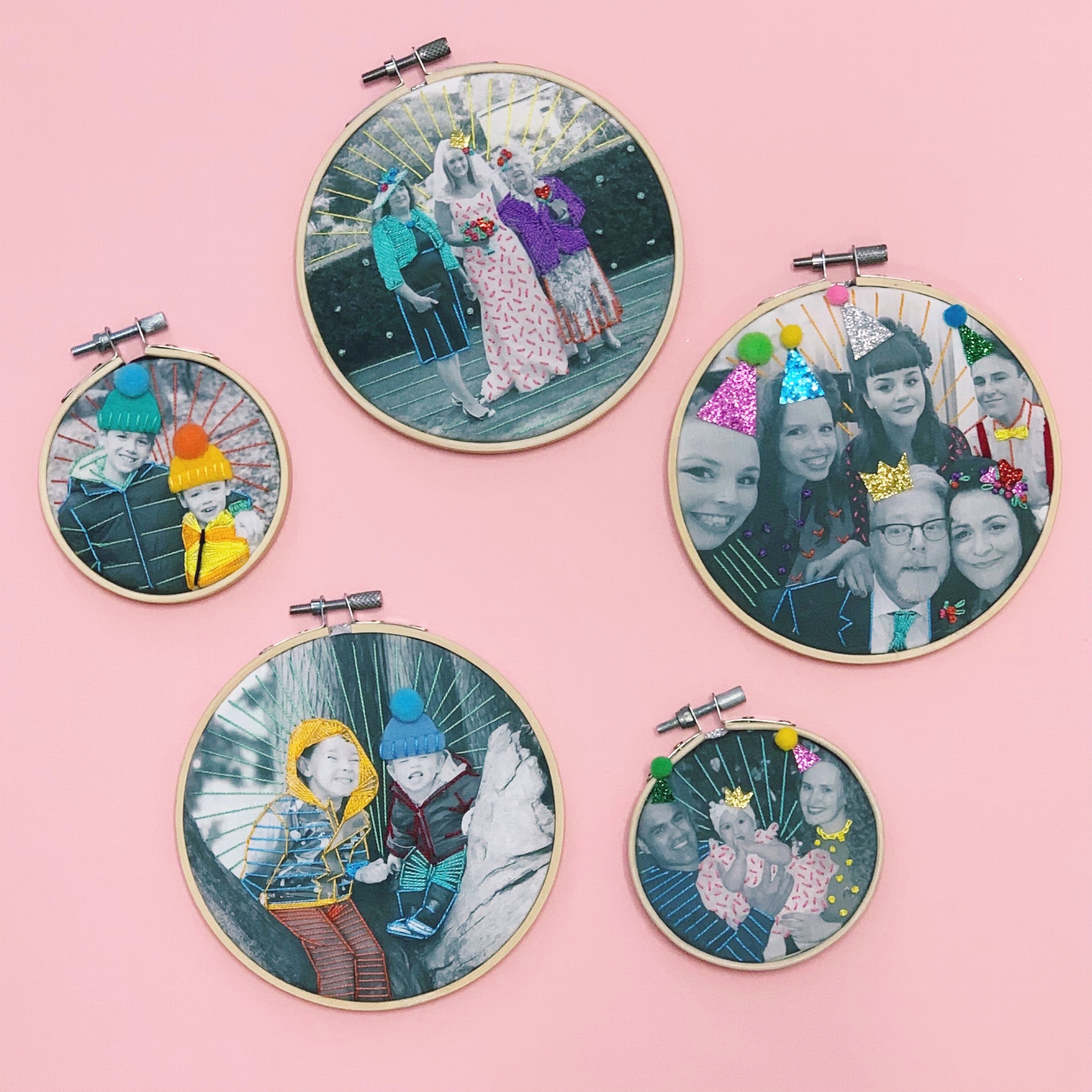 Personalised Embroidered Photo Hoop Gift UK – Miss Shelly Designs